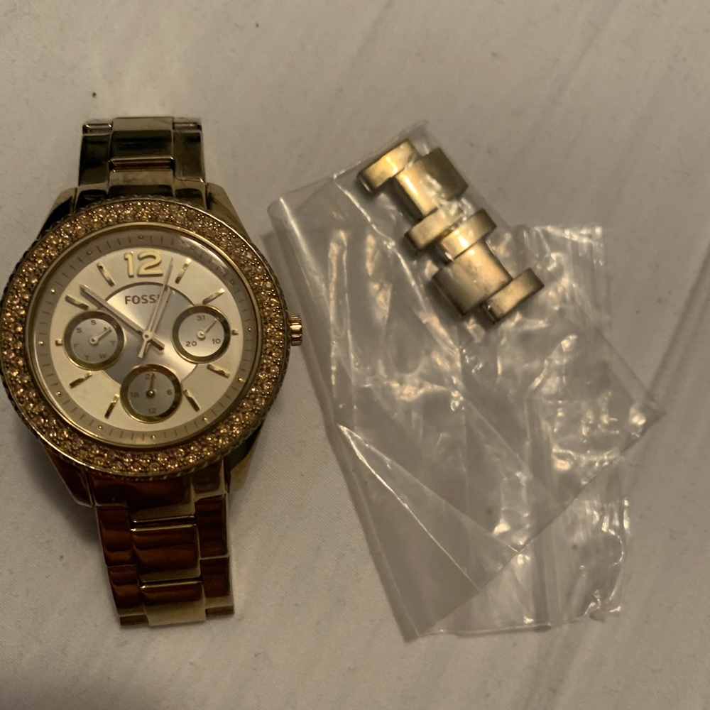 Gold Fossil Watch